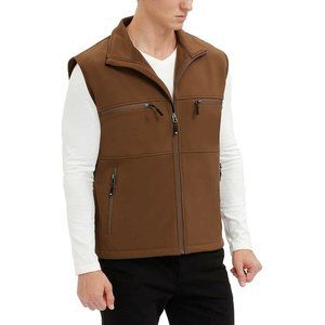 Men's Windproof Brown Fleece Lined Jacket Sleeve le XXL
